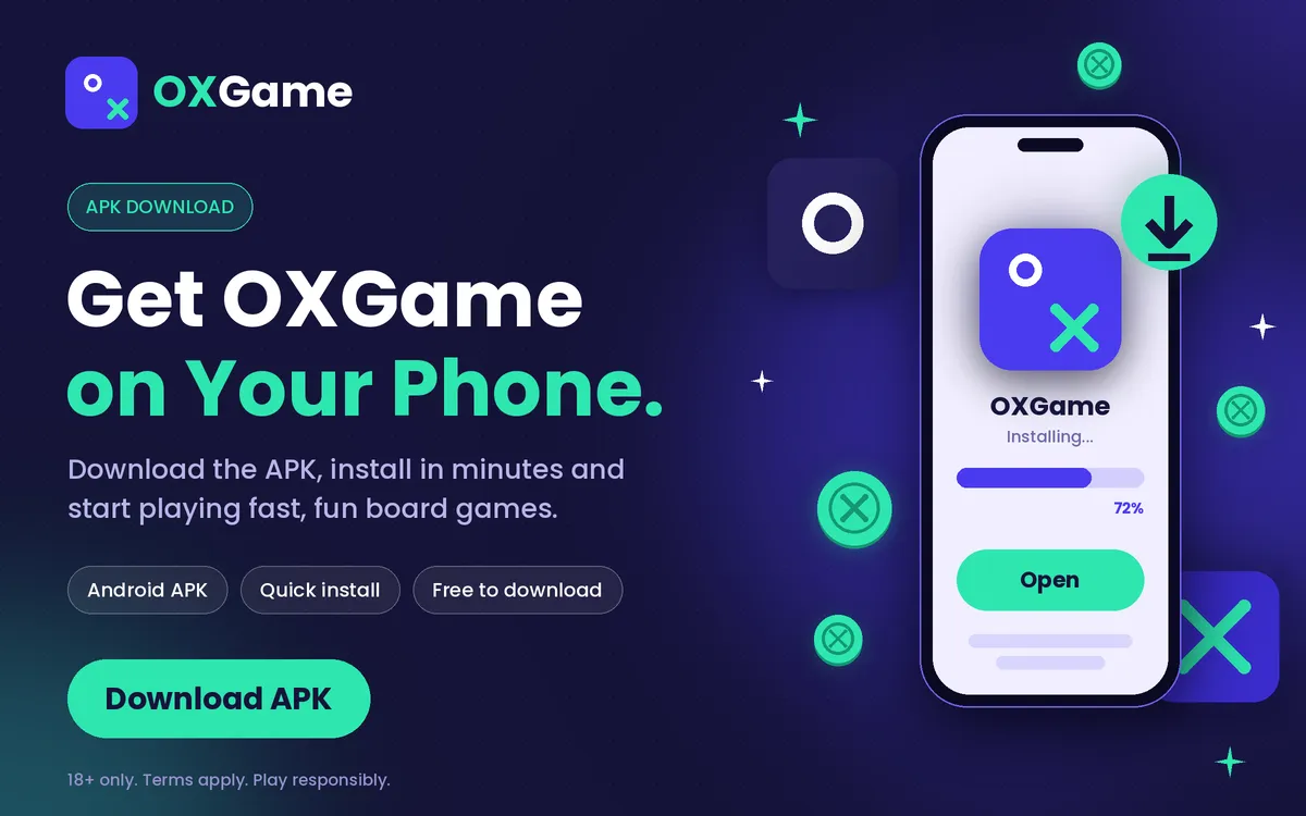 OXGAME APK installation on an Android smartphone